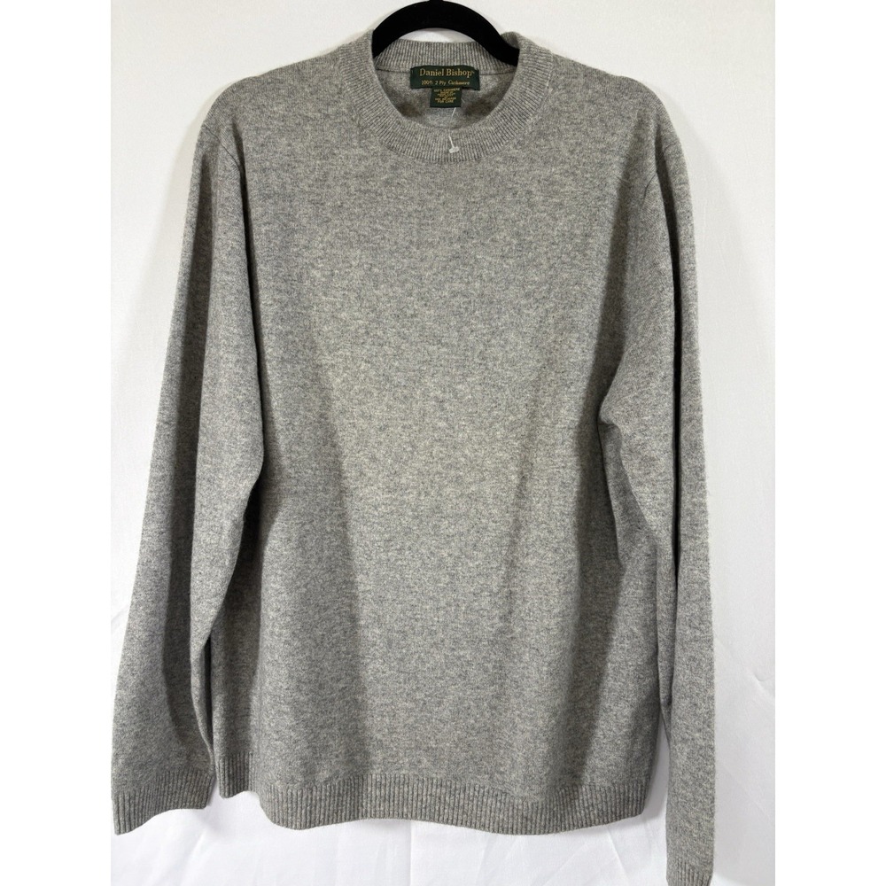 Daniel Bishop sweater size M 2-ply cashmere gray pullover